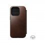 Nomad Leather Folio flip ovitek z MagSafe za iPhone 14 Pro - rjava