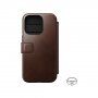 Nomad Leather Folio flip ovitek z MagSafe za iPhone 14 Pro - rjava