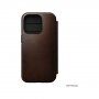 Nomad Leather Folio flip ovitek z MagSafe za iPhone 14 Pro - rjava