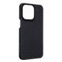 Tactical Aramid etui z vzorcem karbonskim vlaken in MagSafe za iPhone 14 Pro - črna