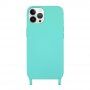 Silikonski ovitek z vrvico za iPhone 13 Pro Max - modro