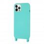 Silikonski ovitek z vrvico za iPhone 13 Pro Max - modro