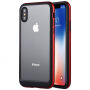 GOOSPERY prozoren ovitek z barvnim okvirjem za Apple iPhone XS - črna / rdeča