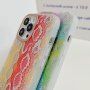 Etui z vzorom kačje kože za iPhone 13 - pastelno vijoličen