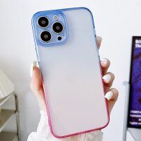 Prozoren etui z dvobarvnim okvirčkom za iPhone 11 Pro - modro-roza