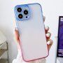 Prozoren etui z dvobarvnim okvirčkom za iPhone 11 Pro Max - modro-roza