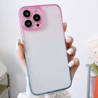Prozoren etui z dvobarvnim okvirčkom za iPhone 12 Pro Max - roza-moder