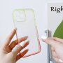 Prozoren etui z dvobarvnim okvirčkom za iPhone 12 Pro Max - roza-zelena