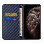 Flip ovitek z vzorcem karbonskih vlaken za iPhone 13 Pro Max - modro