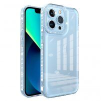 Prozoren etui z diamantnim efektom za iPhone 13 Pro - modro