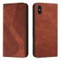 Usnjen flip ovitek z vzorcem za iPhone X / XS - rjava