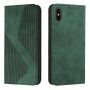 Usnjen flip ovitek z vzorcem za iPhone X / XS - temno zelena