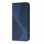 Usnjen flip ovitek z vzorcem za iPhone 12 / 12 Pro - temno modra