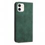 Usnjen flip ovitek z vzorcem za iPhone 11 - temno zelena