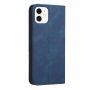 Usnjen flip ovitek z vzorcem za iPhone 11 - temno modra