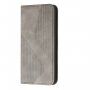 Usnjen flip ovitek z vzorcem za iPhone 11 Pro - siva