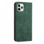 Usnjen flip ovitek z vzorcem za iPhone 11 Pro Max - temno zelena