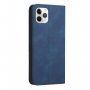 Usnjen flip ovitek z vzorcem za iPhone 11 Pro Max - temno modra