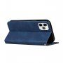 Usnjen flip ovitek z vzorcem za iPhone 11 Pro Max - temno modra