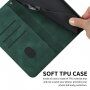 Usnjen flip ovitek z vzorcem za iPhone 13 mini - temno zelena