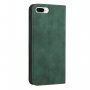 Usnjen flip ovitek z vzorcem za iPhone 7 Plus / 8 Plus - temno zelena