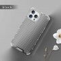 Trpežen lesketajoč etui z vertikalno mrežico za iPhone 13 Pro Max - siva