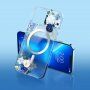 Cvetlični prozoren etui z MagSafe za iPhone 14 - modro