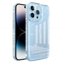 Prozoren etui z diamantnim efektom za iPhone 14 Pro - modro