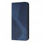 Usnjen flip ovitek z vzorcem za iPhone 14 - temno modra