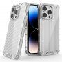 Trpežen lesketajoč etui z vertikalno mrežico za iPhone 14 Pro Max - jasno