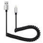 Izvlečni kabel za polnjenje in sinhronizacijo za iPhone / iPad / iPod - 30-100cm - črna