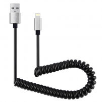 Izvlečni kabel za polnjenje in sinhronizacijo za iPhone / iPad / iPod - 30-100cm - črna