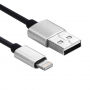 Izvlečni kabel za polnjenje in sinhronizacijo za iPhone / iPad / iPod - 30-100cm - črna