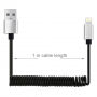 Izvlečni kabel za polnjenje in sinhronizacijo za iPhone / iPad / iPod - 30-100cm - črna