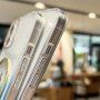 Prozoren etui z vzorcem vodenih barv in MagSafe za iPhone 12 - rdeče