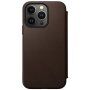 Nomad Leather Folio flip ovitek z MagSafe za iPhone 14 Pro - rjava