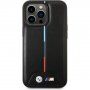 BMW M Tricolor Stripe etui za iPhone 14 Pro Max - črna