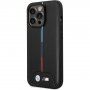 BMW M Tricolor Stripe etui za iPhone 14 Pro Max - črna