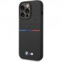 BMW M Tricolor silikonski etui za iPhone 14 Pro Max - črna