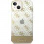 Guess Peony Glitter Script Logo etui za iPhone 14 - zlati
