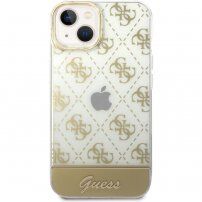 Guess Peony Glitter Script Logo etui za iPhone 14 - zlati