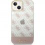 Guess Peony Glitter Script Logo etui za iPhone 14 - roza