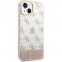Guess Peony Glitter Script Logo etui za iPhone 14 - roza