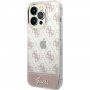 Guess Peony Glitter Script Logo etui za iPhone 14 Pro Max - roza