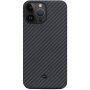 Pitaka MagEZ 3 etui z vzorcem karbonskih vlaken za iPhone 14 Pro - črno-siva