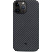 Pitaka MagEZ 3 etui z vzorcem karbonskih vlaken za iPhone 14 Pro - črno-siva