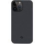 Pitaka MagEZ 3 etui z vzorcem karbonskih vlaken za iPhone 14 Pro - sivo-črna