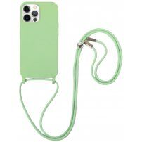 Silikonski ovitek z vrvico za iPhone 11 Pro Max - zelena