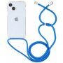Prozoren ovitek z vrvico za iPhone 13 - modro