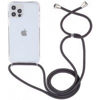 Prozoren ovitek z vrvico za iPhone 13 Pro - siva